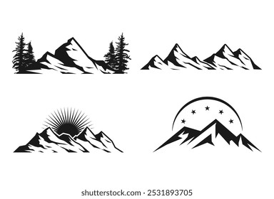 peak logo mountain icon vector template