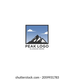 peak logo template vector, icon, in white background