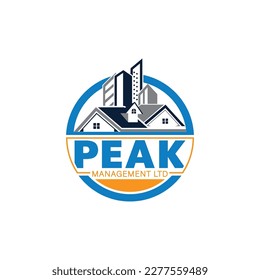 Peak Management logo for a real state business.