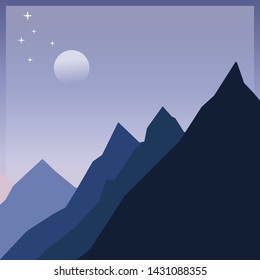 Peak Mountain Background Illustrations Design