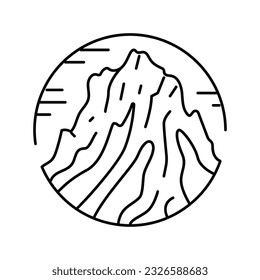 peak mountain landscape line icon vector. peak mountain landscape sign. isolated contour symbol black illustration