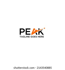 peak mountain logo design. unique logo wordmark logo design.