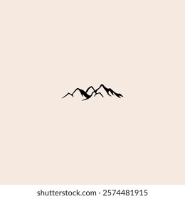 Peak of mountain logo icon flat vector design.