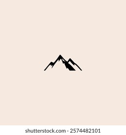 Peak of mountain logo icon flat vector design.