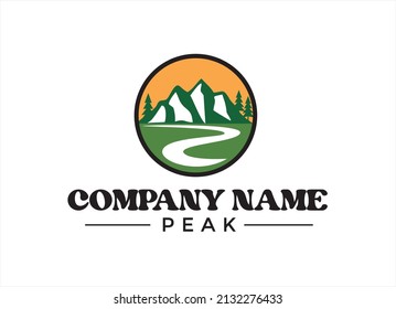 peak or mountain logo on a clear sky background