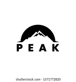 Peak Mountain Logo Vector With Negative Space