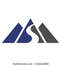 Peak of Mountain vector logo.