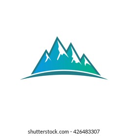 Peak Mountains logo. Vector graphic design