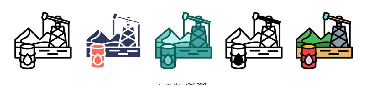 Peak Oil Icon Multiple Vector Illustration