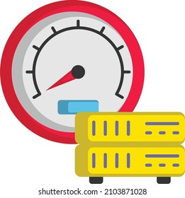 peak response time Vector Color Icon Design, Big data Symbol, Business intelligence Sign,Web hosting and Data Center Stock Illustration, Server Performance measurement Concept, 