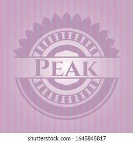 Peak retro pink emblem. Vector Illustration. Detailed.