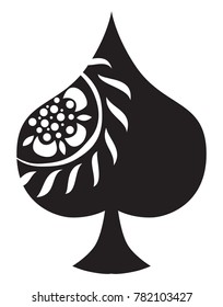Peak suit card with white pattern.
