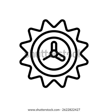 Peak sun hours. Editable stroke vector icon.