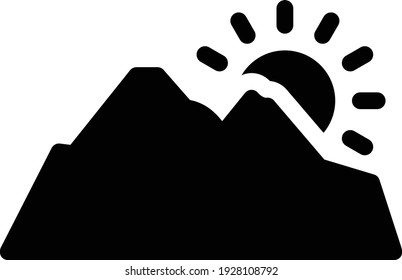 peak vector glyph flat icon
