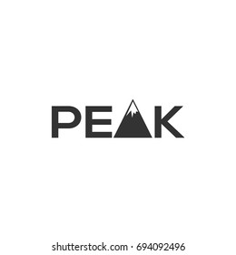 PEAK word in unique stylish vector illustration