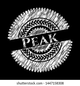 Peak written on a blackboard. Vector Illustration. Detailed.