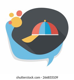 Peaked cap flat icon with long shadow,eps10