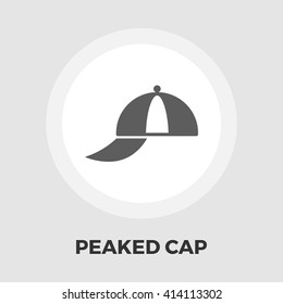 Peaked cap icon vector. Flat icon isolated on the white background. Editable EPS file. Vector illustration.