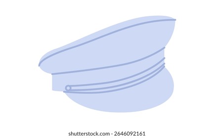 Peaked Cap with Peak. Hat for Head Fashion accessory clothing technical illustration. Vector headgear for Men, women, unisex style, flat template CAD mockup sketch outline isolated