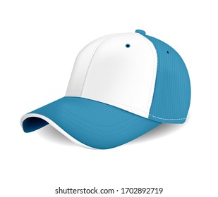 peaked cap wuth blue color for advertising or print isolated on white background
