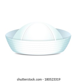 Peaked Sailor Hat On White Background Isolated Vector Illustration