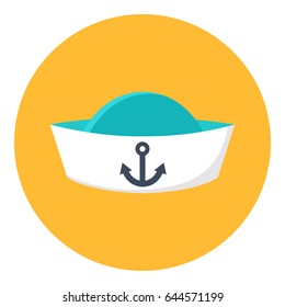 Peakless cap icon vector illustration. Ship Captain Cap. Sailor cap.