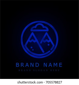 Peaks blue chromium metallic logo