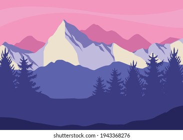 picos y paisajes planos forestales