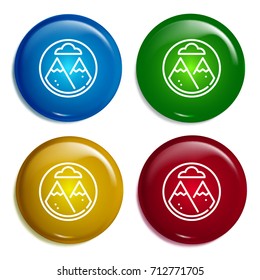 Peaks multi color gradient glossy badge icon set. Realistic shiny badge icon or logo mockup