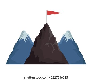 peaks with success flag icon