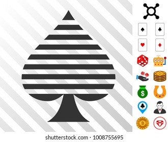Peaks Suit icon with bonus casino clip art. Vector illustration style is flat iconic symbols. Designed for gamble websites.