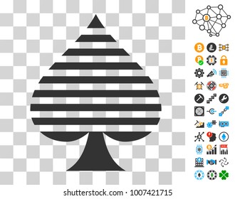 Peaks Suit pictograph with bonus bitcoin mining and blockchain symbols. Vector illustration style is flat iconic symbols. Designed for blockchain apps.