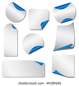 Pealing paper with blue margin isolated on white vector