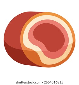 Vector de tocino Peameal sobre fondo blanco
