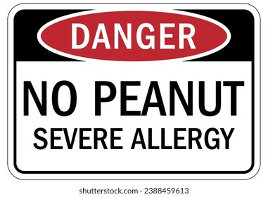 Peanut allergy warning sign and labels