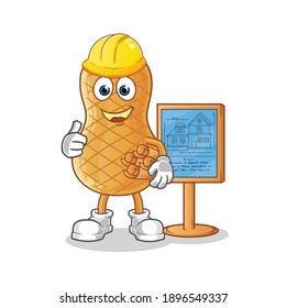 peanut Architect illustration. character vector
