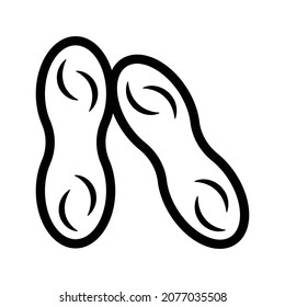 Peanut black line icon. Isolated vector element. Outline pictogram for web page, mobile app