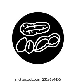 Peanut black line icon. Natural organic super food. Pictogram for web page, mobile app, promo.