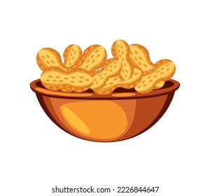 peanut in bowl icon isolated