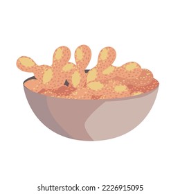 peanut in bowl icon isolated