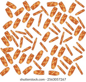 Peanut Brittle set pattern vector illustration. Good for banner, poster, greeting card, party card, invitation, template, advertising, campaign, and social media.