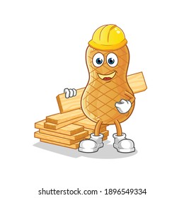 peanut builder vector. cartoon character