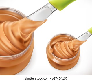 Peanut butter, 3d vector icon