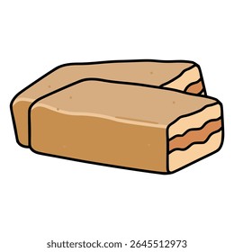 peanut butter bar sweet snack food flat color vector illustration template design