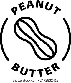 peanut butter black outline icon round rounded circle badge stamp label isolated on transparent background