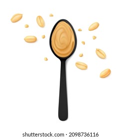 Peanut butter on spoon icon cartoon style Vector Image