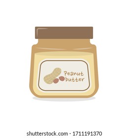 Vector de botella de mantequilla de cacahuate aislado en fondo blanco.