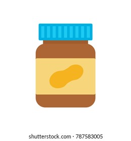 Peanut butter breakfast flat icon