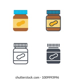 Peanut Butter Breakfast Flat Line Icon