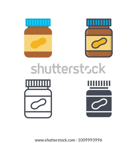 Peanut butter breakfast flat line icon